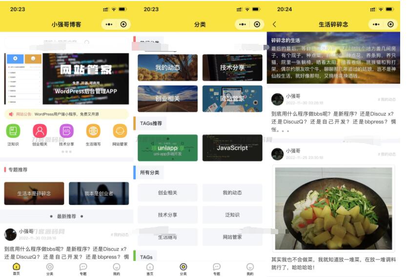 WordPress 网站管家小程序源码-开源源码
