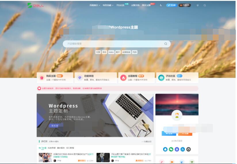 2024最新Zibll子比主题V7.1版本源码 开心版 | WordPress主题 亲测可用