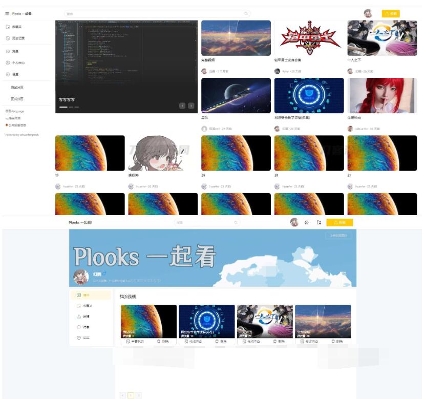 Plooks大型视频在线一起看网站源码