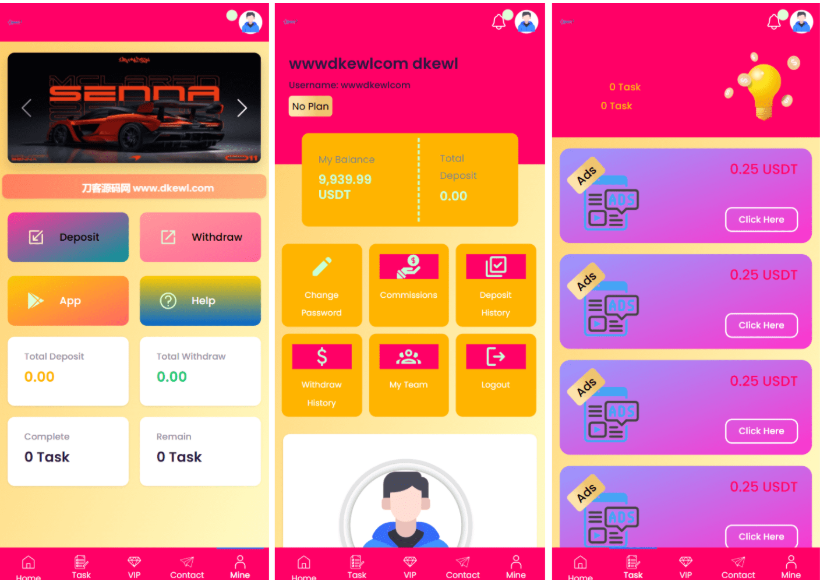 SENNA海外广告奖励投资理财源码/附详细教程