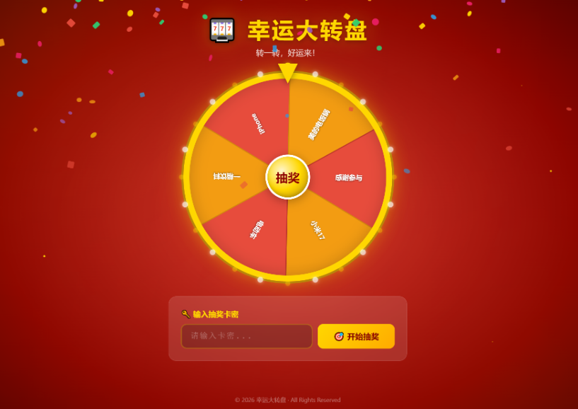 2026全新幸运大转盘抽奖系统源码/带完整后台管理/支持自定义中奖概率-开源源码