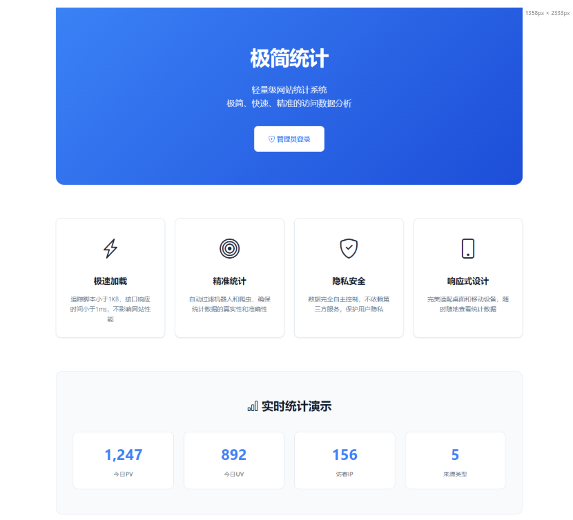 图片[4]-【开源】PHP网站流量统计系统源码/支持本地部署/轻量级极简CNZZ替代版