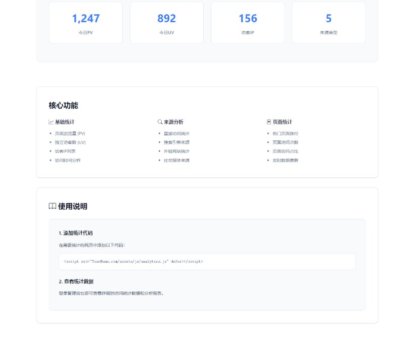图片[5]-【开源】PHP网站流量统计系统源码/支持本地部署/轻量级极简CNZZ替代版