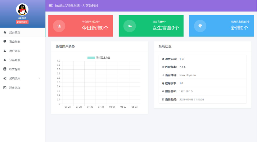 图片[2]-2026豪华版微信交友盲盒平台源码 / 支持主站+分站独立后台+会员体系+对接易支付自动结算