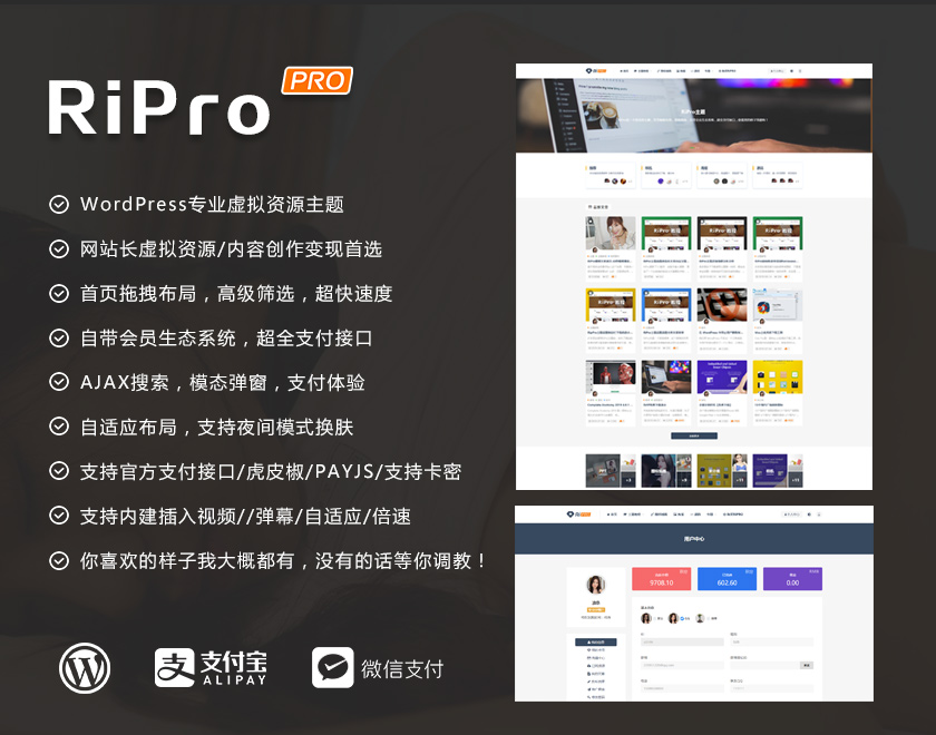 ripro虚拟资源主题8.9开心版/免授权/ripro日主题V8.9-开源源码